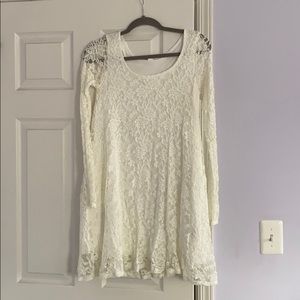 White floral dress (double lined)